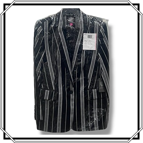 VINCE CAMUTO Striped Oversized Tailored Blazer - Size 10 / NWT - Picture 8 of 11